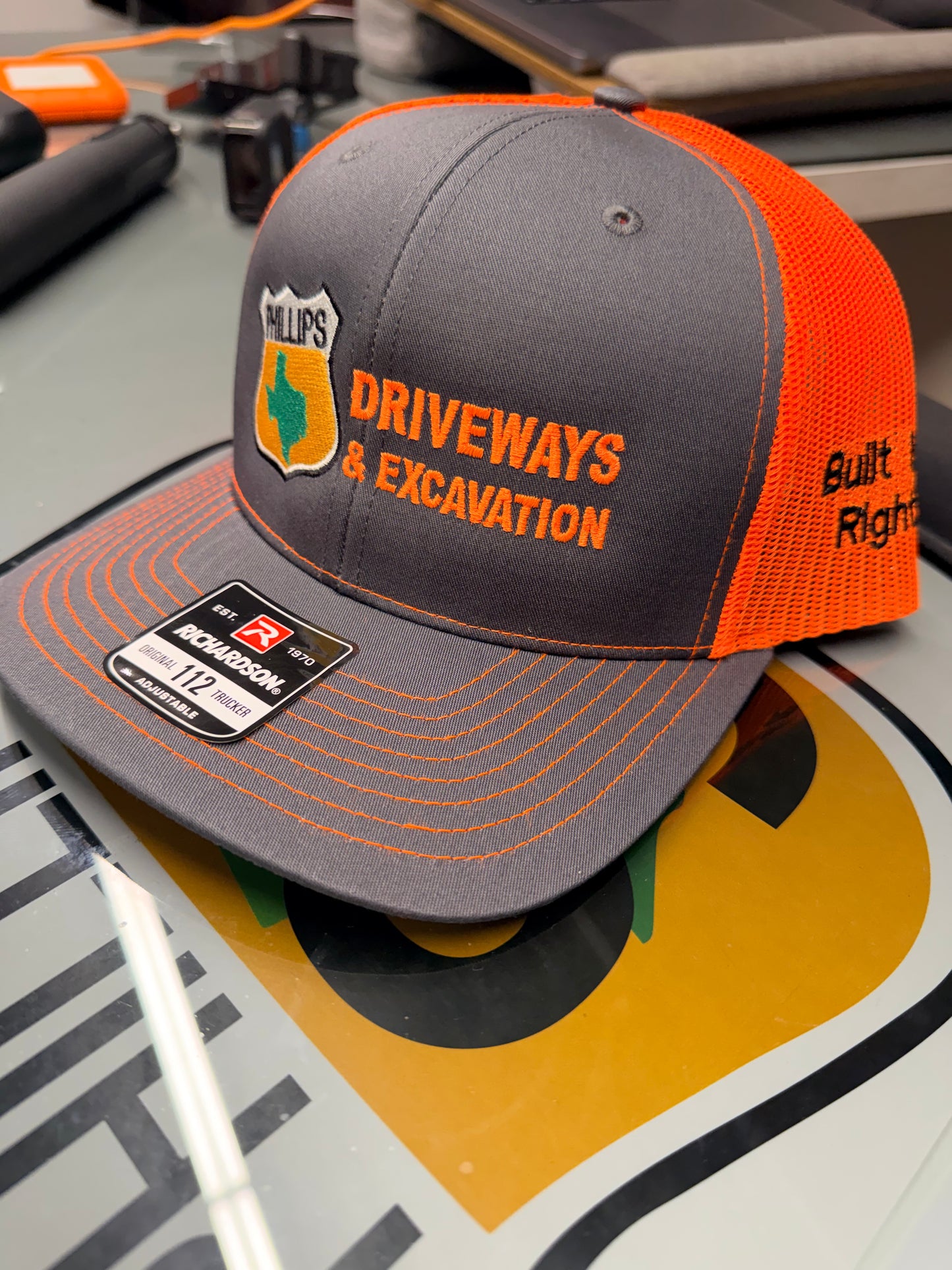 Phillips Driveways Crew Edition Hat – Charcoal / Safety Orange